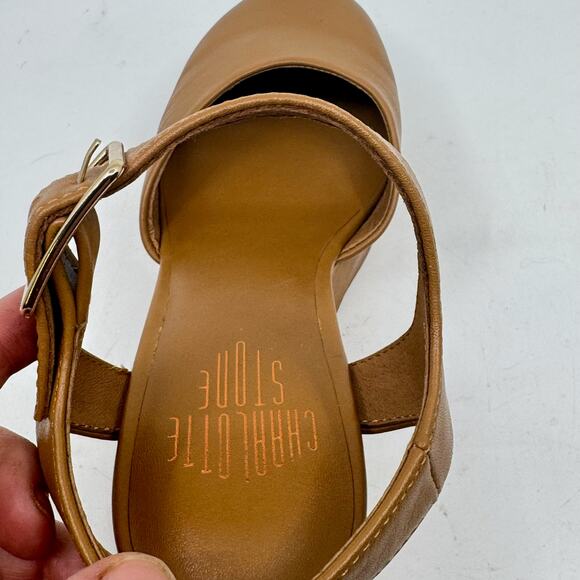 NWT CHARLOTTE STONE Sal Clog Heels in Camel - Picture 9 of 15